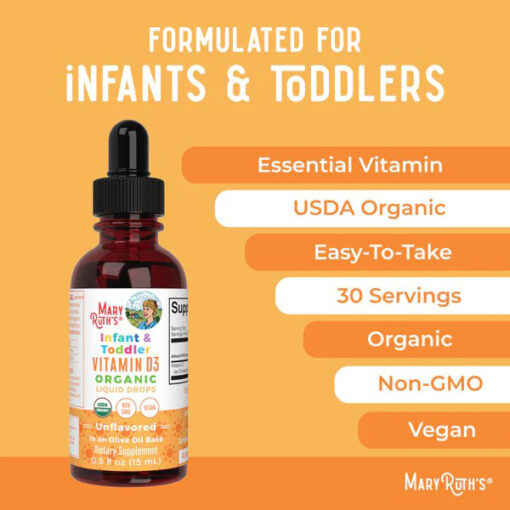 Lợi ích khi sử dụng Mary Ruth’s Infant & Toddler Vitamin D3 Organic Liquid Drops